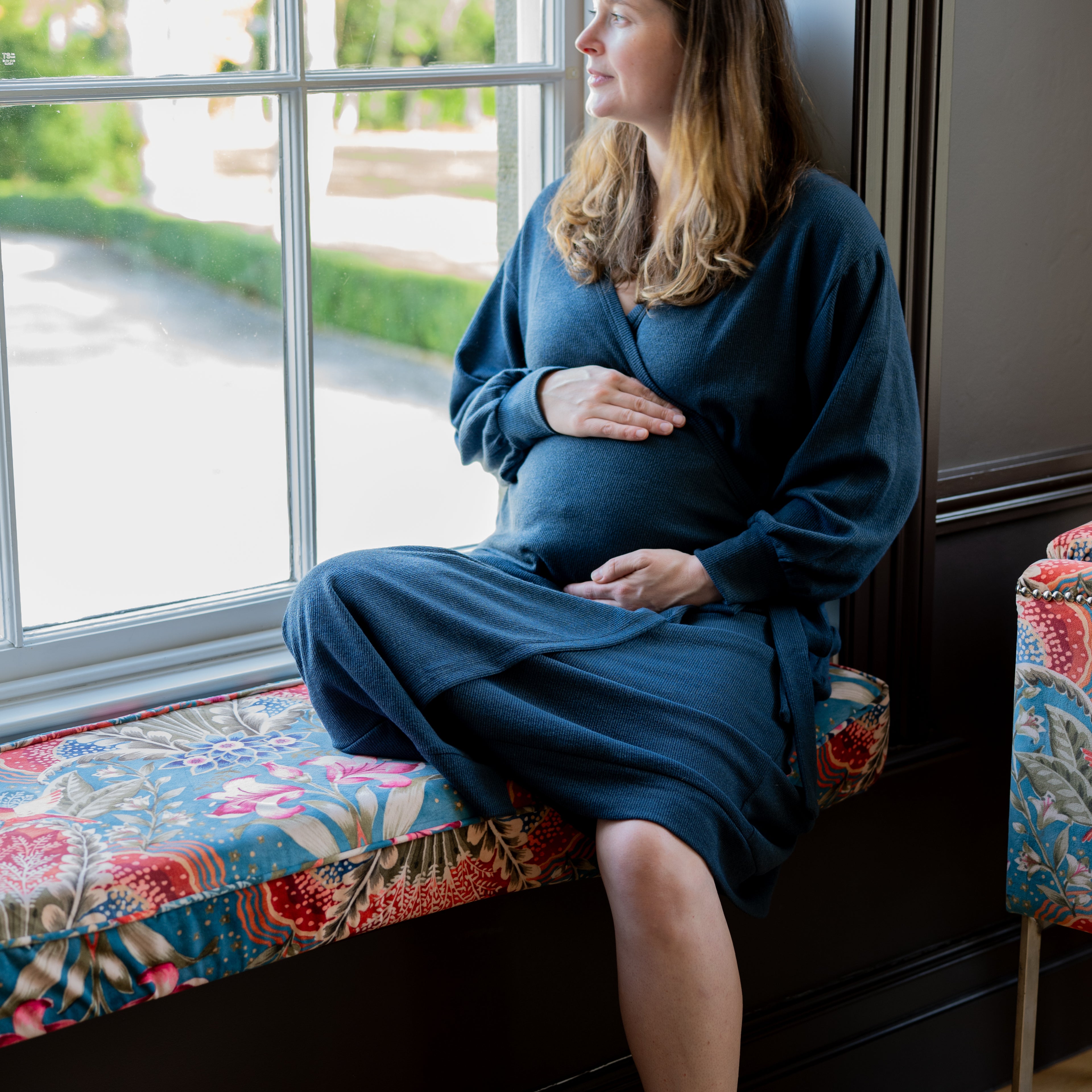 Malika Knitted Maternity & Breastfeeding Wrap Dress