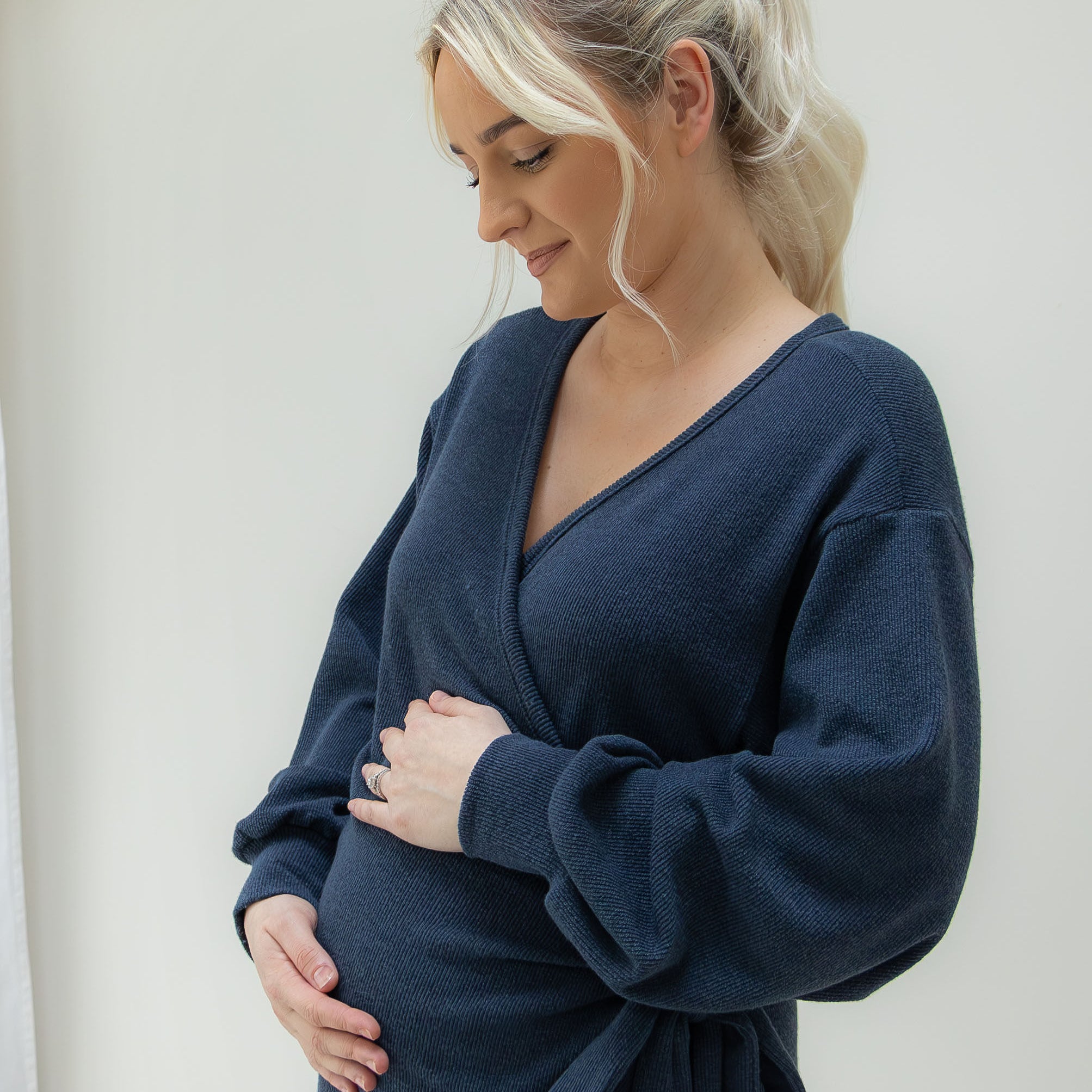 Malika Knitted Maternity & Breastfeeding Wrap Dress