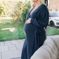 Malika Knitted Maternity & Breastfeeding Wrap Dress