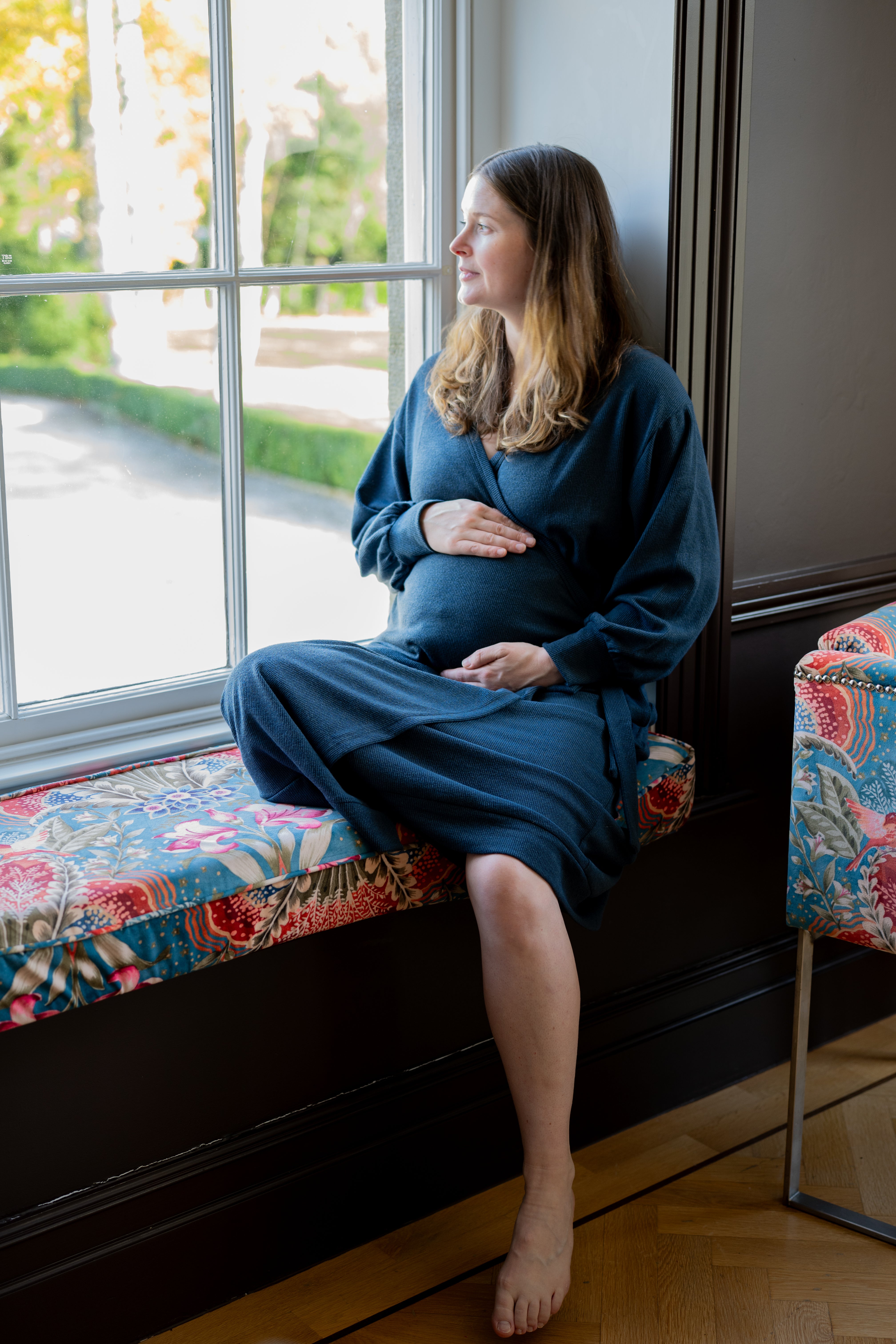 Malika Knitted Maternity & Breastfeeding Wrap Dress