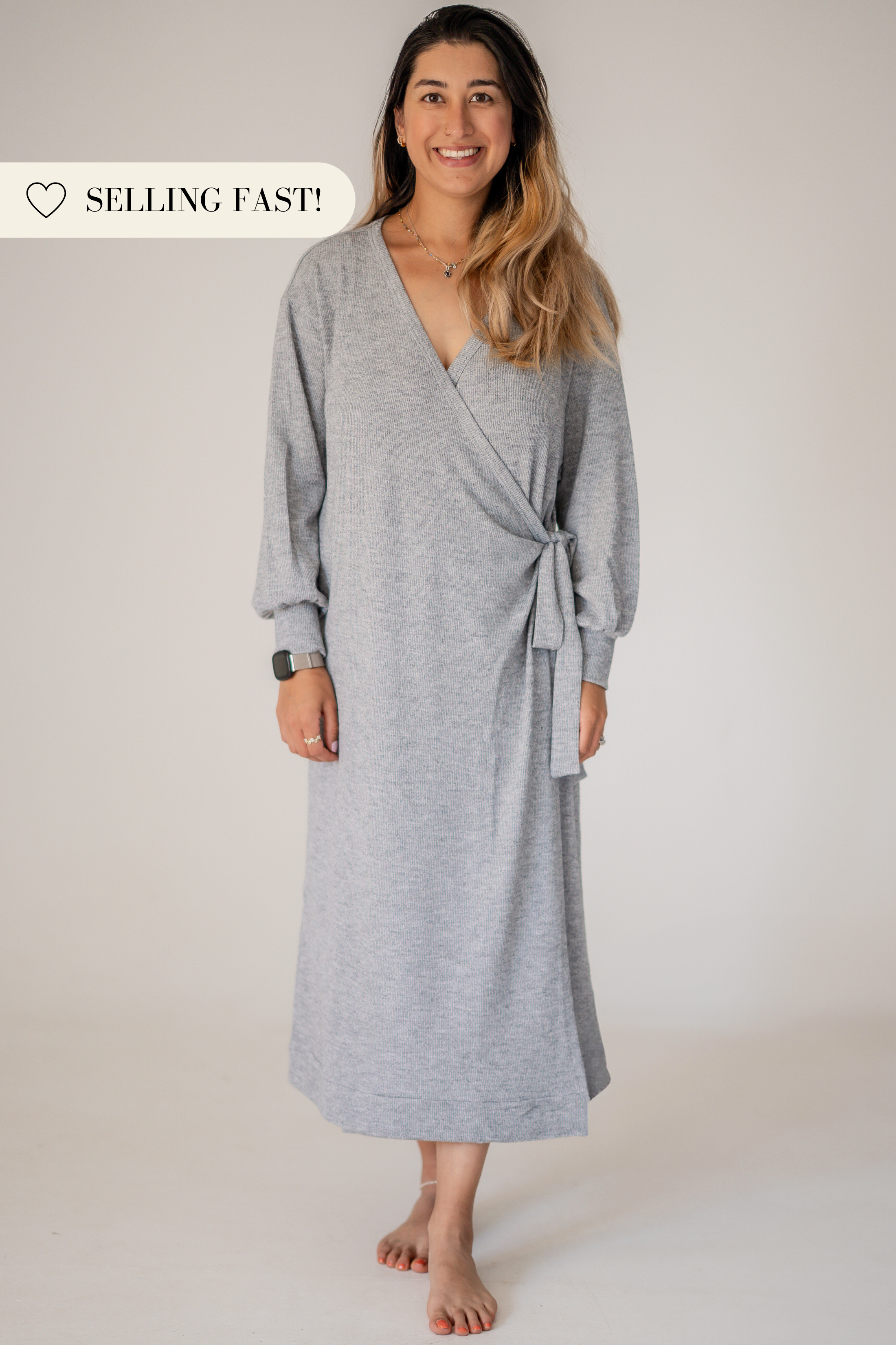 Malika Knitted Maternity & Breastfeeding Wrap Dress